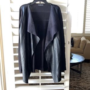 Zara Patch Pleather Open Cardigan